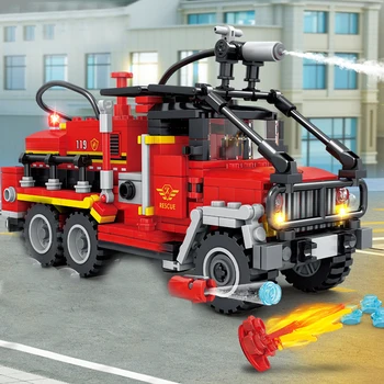 2022 Серия City Creativity Fire Пожарная сигнализация Водоснабжение Пожарная машина Пожарные Строительные блоки Кирпичи Детские игрушки