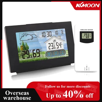 KKMOON Наружная беспроводная метеостанция с сенсорным экраном, синоптик, USB-термометр для зарядки в помещении, гигрометр с датчиком