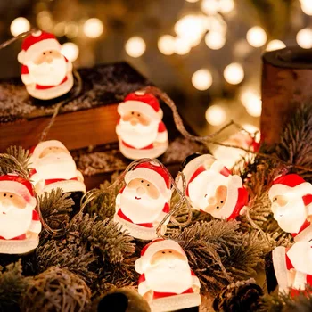 Рождественское украшение Светодиодная гирлянда Снежинка Снеговик Санта Клаус Рождественская Елка Гирлянда Рождественская Елка Украшение для дома