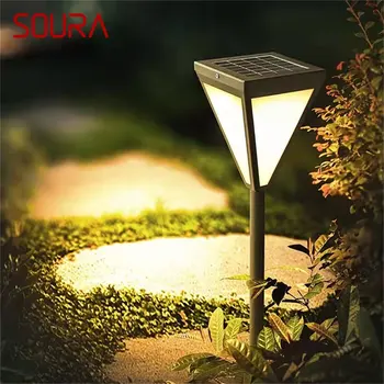 SOURA Современный креативный светильник для газона на открытом воздухе, классический водонепроницаемый дом для виллы, дорожка для украшения сада