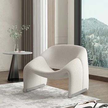 Дизайнерский одноместный диван Nordic, кресло-краб, Современная Простая гостиная, спальня, диван Lazy Boy, технология Овечьего флиса, Тканевая мебель