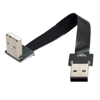Cablecc NGFF Наклонный USB 2.0 Type-A от разъема к разъему Type-A Плоский Тонкий Гибкий кабель для передачи данных для FPV, Диска, Сканера и Принтера