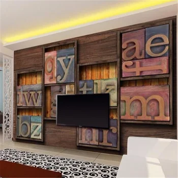 wellyu Индивидуальные большие настенные обои 3d ретро деревянная конструкция фон телевизора обои для гостиной спальни