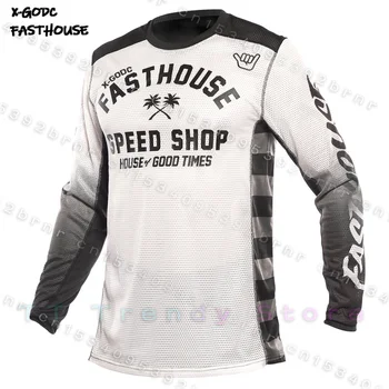 Мужская велосипедная одежда для горных велосипедов, скоростного спуска, быстросохнущая велосипедная рубашка с длинным рукавом для бездорожья, мотоциклетная майка