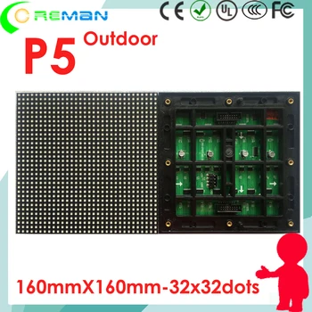 Хорошая цена rgb led square matrix p5 160mmx160mm 32x32 наружная smd rgb светодиодная панель