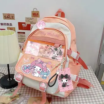 Sanrio Kuromi cinnamon милая мультяшная школьная сумка рюкзак для девочек и мальчиков, студенческая повседневная школьная сумка, сумка для проездных карт.