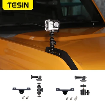 TESIN Железный капот двигателя Автомобиля Передний Бампер Подставка для камеры Фиксированный Кронштейн для Ford Bronco 2021 2022 Внешние Аксессуары