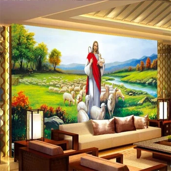 beibehang Обои на заказ 3d фреска Христианский Иисус картина маслом фон украшение стен живопись гостиная 3D обои