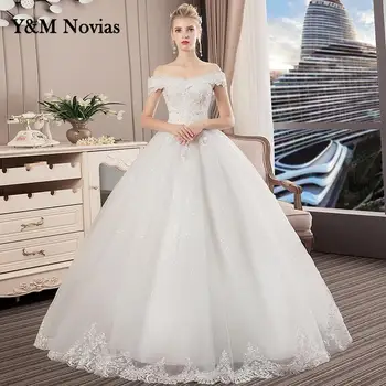 Vestido De Noiva 2022 Свадебное платье на заказ Плюс Размер Бесплатная доставка Винтажные Свадебные платья с вырезом лодочкой и белыми кружевными аппликациями