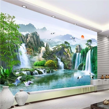 beibehang Обои на заказ фрески фото любого размера красивые пейзажи изготовление струящейся воды обои пейзажная живопись Гуйлинь