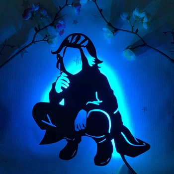 Черный силуэтный светильник Аниме Токийские Мстители Майки Настенный декор Светильник для декора гостиной Ночник Настенный светильник для спальни Манга