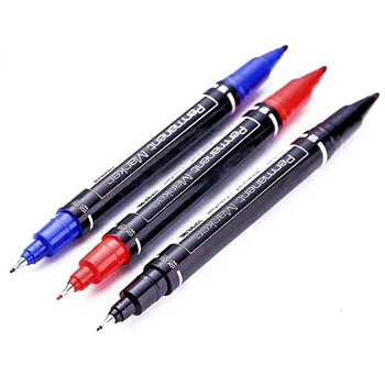 Водостойкие чернила Черный Синий Красный 6824 Перманентный маркер с двойным наконечником 0,5 / 1,0 мм, канцелярские принадлежности для студентов, ручка для художественной росписи
