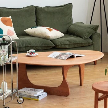 Журнальный столик с деревянным дизайном в гостиной, для хранения в скандинавском стиле, Уникальный журнальный столик, Эстетичный Минималистичный дизайн салонной мебели