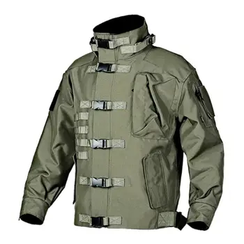 Уличная ветрозащитная боевая куртка-бомбер в стиле милитари, повседневная мотоциклетная куртка с несколькими карманами, мужская тактическая грузовая куртка
