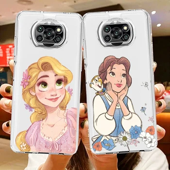 Disney Princess Snow Прозрачный Чехол Для Телефона Xiaomi Mi Poco X5 X4 X3 NFC F4 F3 GT M5s M4 M3 Pro C55 C50 5G
