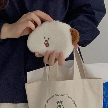 Японская мода повседневная y2k женская сумка Harajuku cute puppy женский кошелек на молнии мини каваи плюшевый мультяшный винтажный кошелек для монет