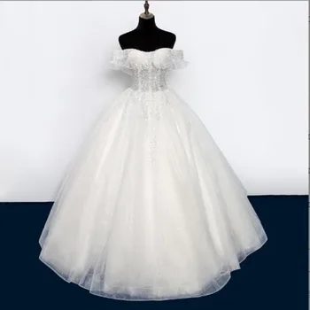 Изысканные свадебные платья без бретелек, расшитые бисером, роскошное свадебное платье, женское платье высокого качества Vestido De Novia