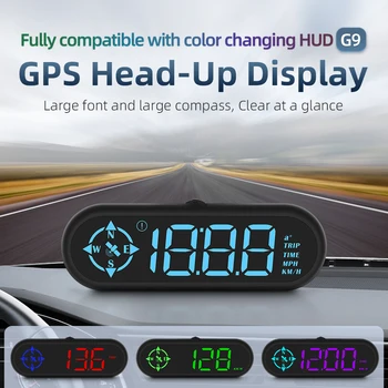 G9 HUD GPS Система Для Всех Автомобилей Электронные Аксессуары Автоматический Умный Спидометр Головной Дисплей Бортового Компьютера Сигнализация О Превышении Скорости