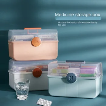 Пластиковый ящик для хранения, медицинский ящик-органайзер, Многофункциональный портативный шкафчик для лекарств, коробка для экстренного набора для семьи, прямая поставка
