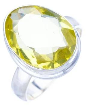 Звездные камни, натуральный зеленый аметист, кольцо из стерлингового серебра 925 пробы ручной работы, 8,5 F0350