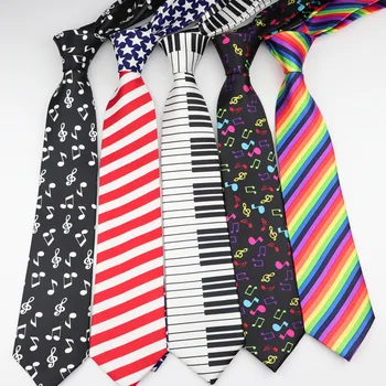 Мужские модные галстуки Рождественский галстук Helloween Festival Мягкий дизайнерский галстук с характером Музыкальная нота Галстуки в полоску