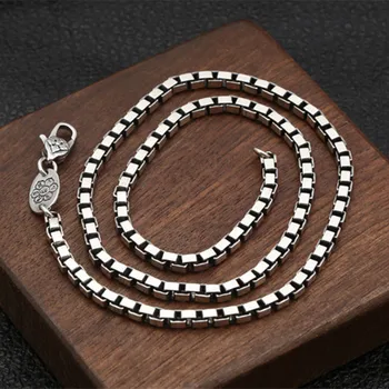 65 см, ювелирное ожерелье из стерлингового серебра 925 пробы, цепочка толщиной 3,5 мм, мужской подарок, тайское серебряное длинное колье, модное колье-мантра