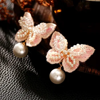Красивые Модные Очаровательные серьги-бабочки с жемчугом для женщин, новые подвески, подчеркивающие индивидуальность