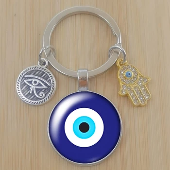 Красота, Синий сглаз, религиозное фото, Круглый стеклянный кабошон, брелок для ключей, сумка, автомобильный брелок, кольцо, брелки для подарка