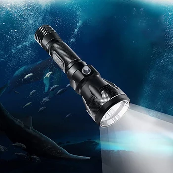 Светодиодный фонарик для подводного плавания из алюминиевого сплава, многоцелевой светильник для рыбалки, пеших прогулок, кемпинга, треккинга DRSA889