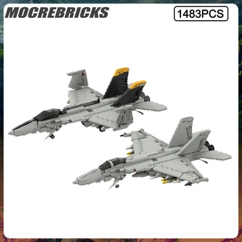 Военная серия США Boeing F/A-18F Super Bomber Building Block Model Kit MOC DIY Сборка кирпичей Детские игрушки Рождественский подарок