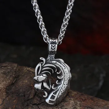мужское скандинавское ожерелье с драконом-викингом из нержавеющей стали, ожерелье-амулет с подарочным пакетом valknut