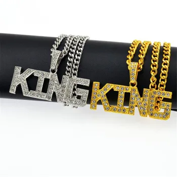 Женские ожерелья Мужские подвески с американскими буквами в европейском стиле и модные ожерелья в стиле Хип-хоп